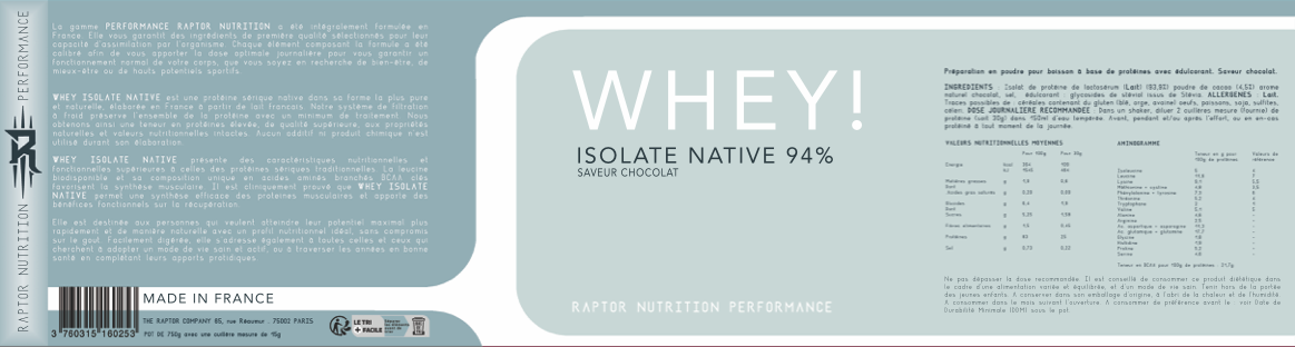 Whey Isolate Native 94% - Issue du lait 100% français