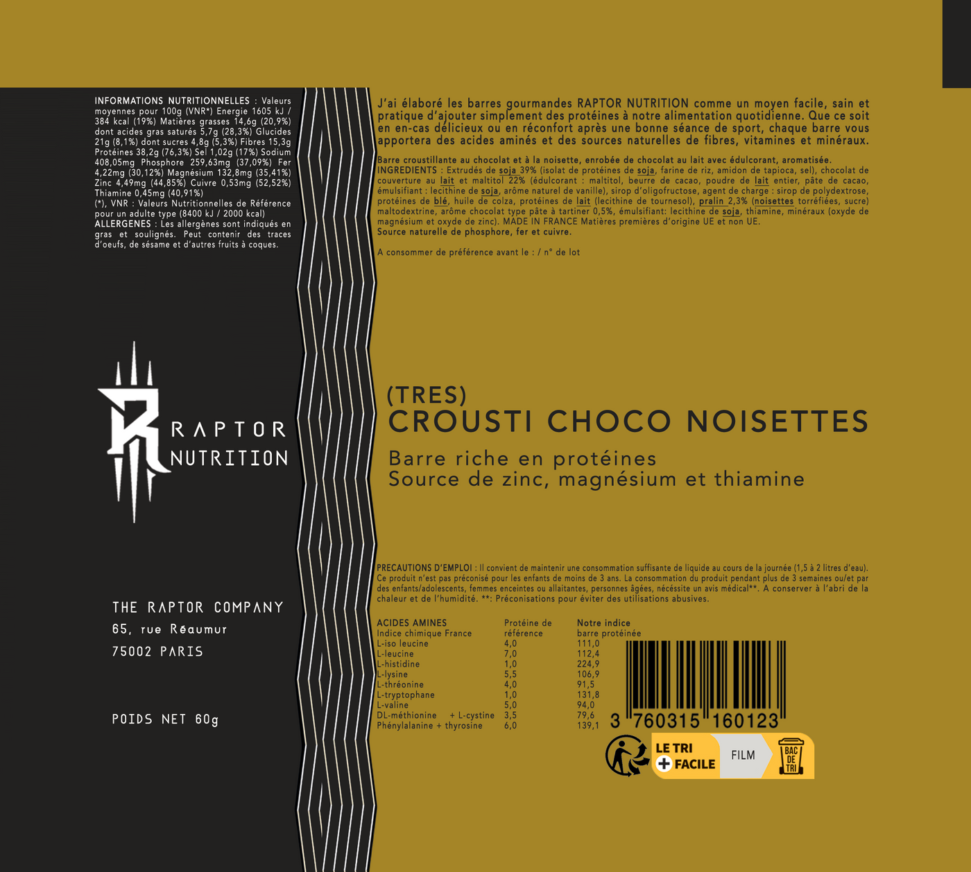(Très) Crousti Choco Noisettes - 12 Barres Protéinées