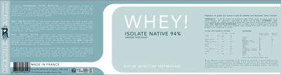 Whey Isolate Native 94% - Issue du Lait 100% Français